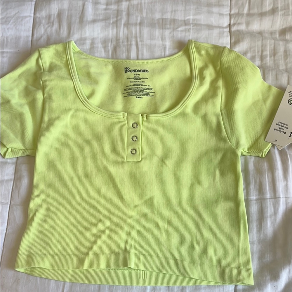 No Boundaries Lime Green Crop Top
